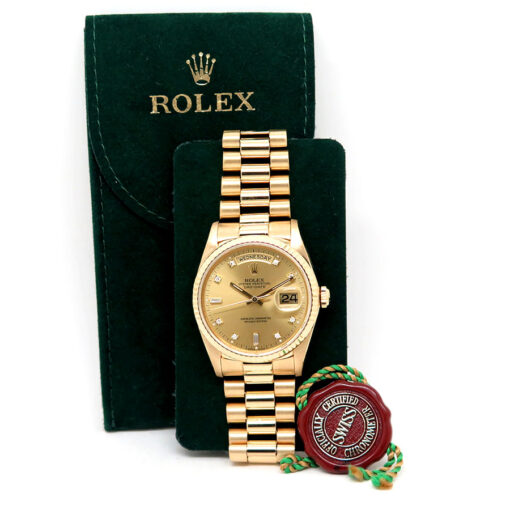 Rolex 18238 Day Date 18K Yellow Gold with Champagne Diamond Dial - Image 2
