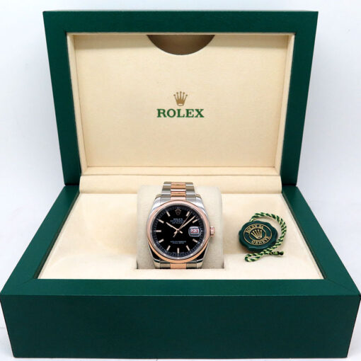 Rolex 116201 Datejust 18K/SS with Black Stick Dial on Oyster - Image 2