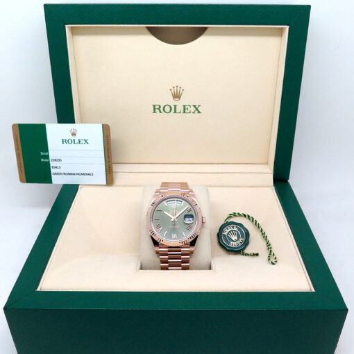 Rolex 228235 Day Date 40 18K Rose Gold with Olive Green Dial - Image 2