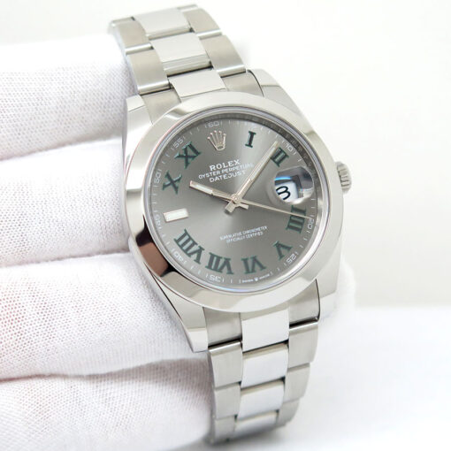 Rolex 126300 Datejust 41 with Slate Roman Dial on Oyster