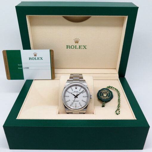 Rolex 114300 Oyster Perpetual with White Dial - Image 2