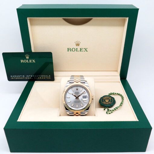 Rolex 126333 Datejust 41 18K/SS with Silver Stick Dial on Jubilee - Image 2