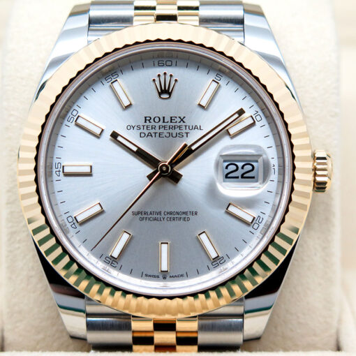 Rolex 126333 Datejust 41 18K/SS with Silver Stick Dial on Jubilee - Image 3