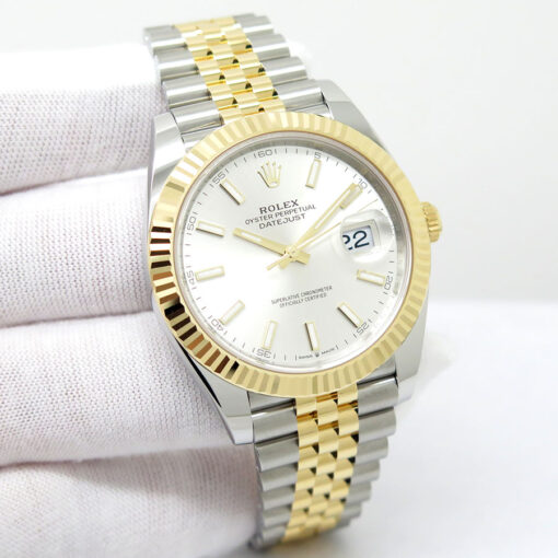 Rolex 126333 Datejust 41 18K/SS with Silver Stick Dial on Jubilee