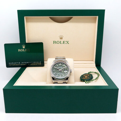 Rolex 126234 Datejust with Olive Green Palm Motif Dial on Oyster - Image 2