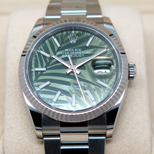 Rolex 126234 Datejust with Olive Green Palm Motif Dial on Oyster - Image 3