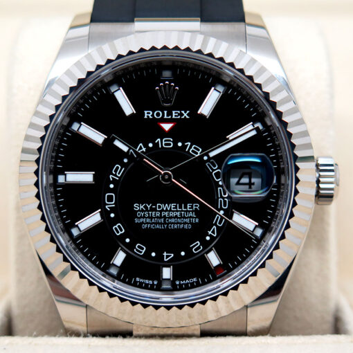Rolex 336239 Skydweller 18K White Gold with Black Dial on Oysterflex - Image 3
