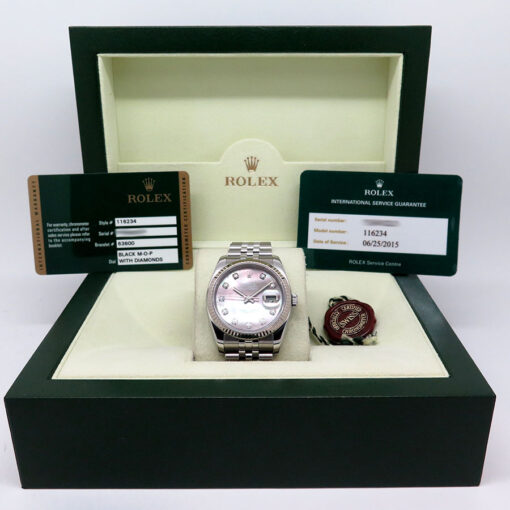 Rolex 116234 Datejust with Black Mother of Pearl Diamond Dial on Jubilee - Image 2