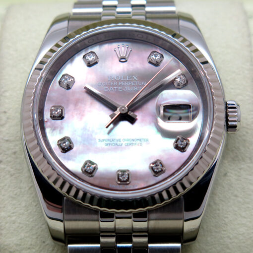 Rolex 116234 Datejust with Black Mother of Pearl Diamond Dial on Jubilee - Image 3