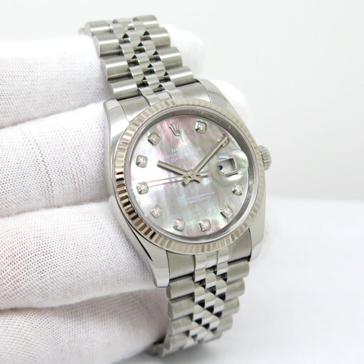 Rolex 116234 Datejust with Black Mother of Pearl Diamond Dial on Jubilee