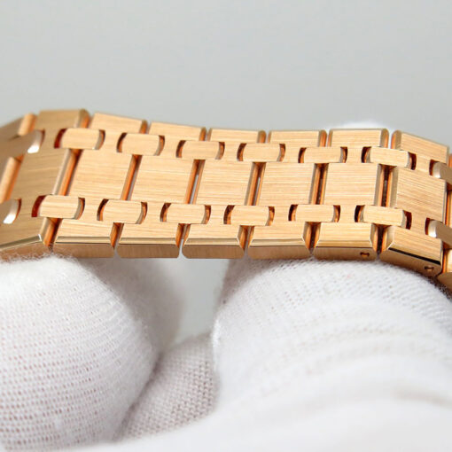 Audemars Piguet 67651OR Royal Oak 18K Rose Gold with Blue Dial and Diamond Bezel - Image 7