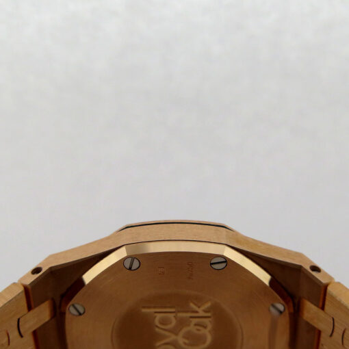 Audemars Piguet 67651OR Royal Oak 18K Rose Gold with Blue Dial and Diamond Bezel - Image 6