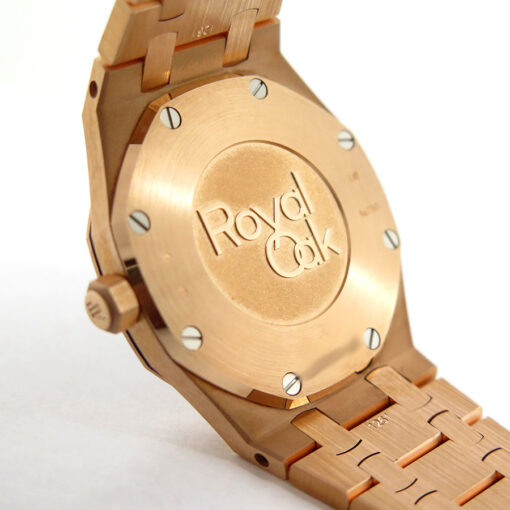 Audemars Piguet 67651OR Royal Oak 18K Rose Gold with Blue Dial and Diamond Bezel - Image 4
