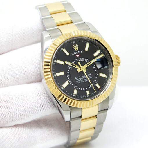 Rolex 326933 Skydweller 18K/SS with Black Dial on Oyster