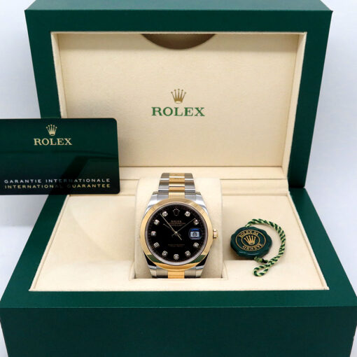 Rolex 126303 Datejust 41 18K/SS with Black Diamond Dial on Oyster (New Old Stock) - Image 2