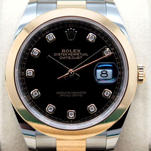 Rolex 126303 Datejust 41 18K/SS with Black Diamond Dial on Oyster (New Old Stock) - Image 3