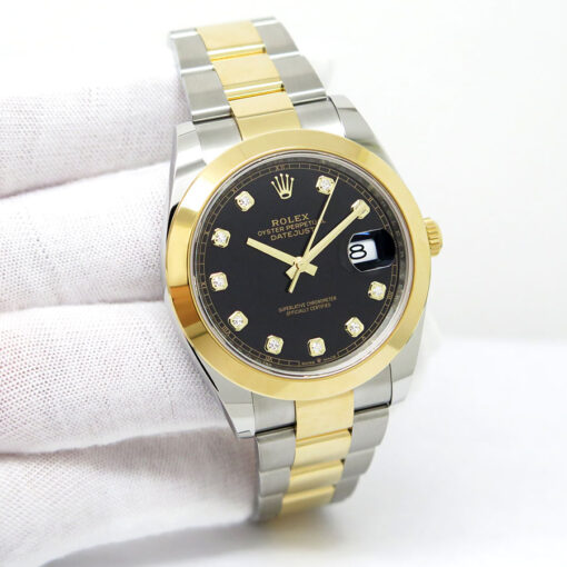 Rolex 126303 Datejust 41 18K/SS with Black Diamond Dial on Oyster (New Old Stock)