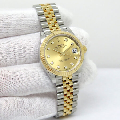 Rolex 278273 Datejust 18K/SS with Champagne Diamond Dial on Jubilee