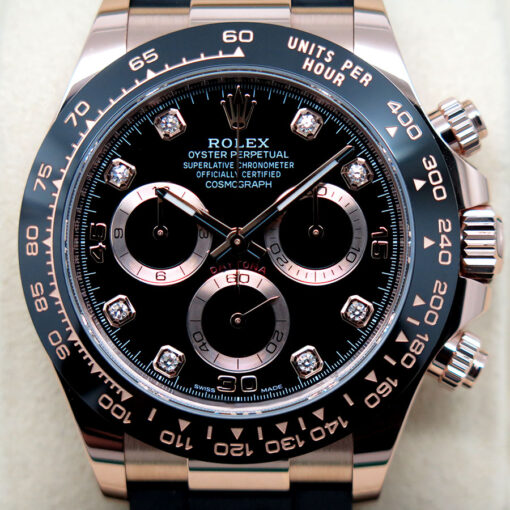 Rolex 116515LN Cosmograph Daytona 18K Rose Gold with Black Diamond Dial - Image 3