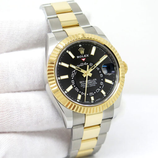 Rolex 326933 Skydweller 18K/SS with Black Dial on Oyster