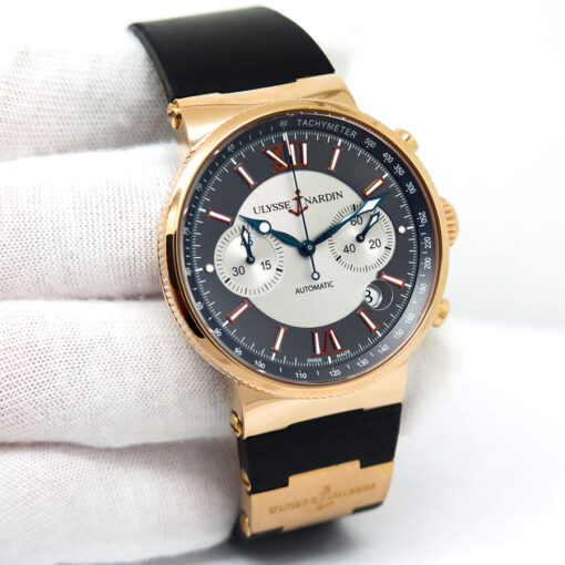 Ulysse Nardin 356-66 Marine Chronograph 18K Rose Gold with Rhodium Dial