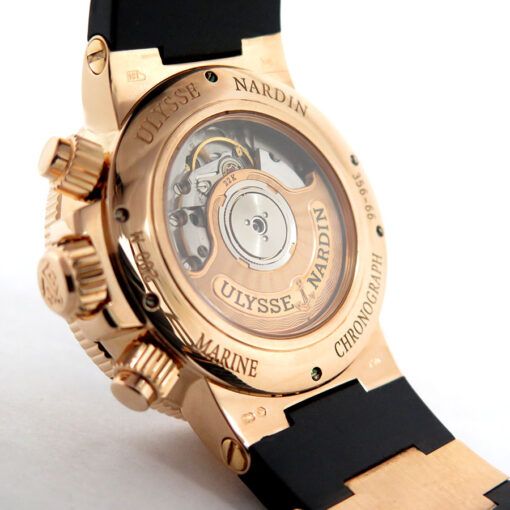 Ulysse Nardin 356-66 Marine Chronograph 18K Rose Gold with Rhodium Dial - Image 4