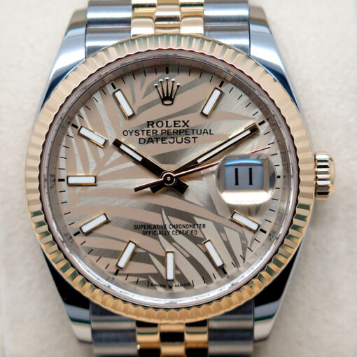 Rolex 126233 Datejust 18K/SS with Champagne Palm Motif Dial on Jubilee - Image 2