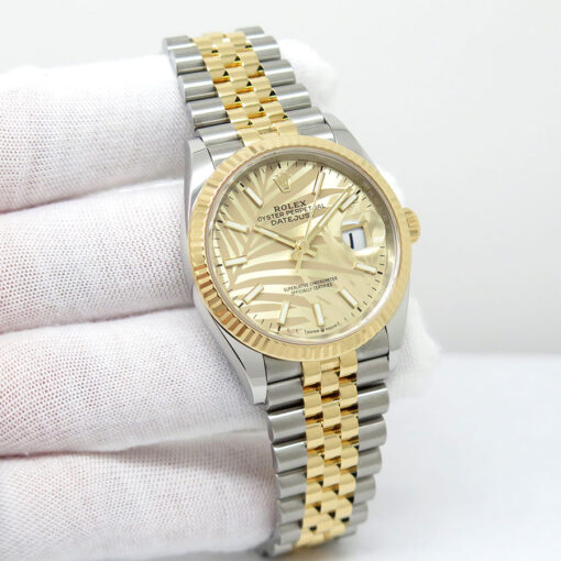 Rolex 126233 Datejust 18K/SS with Champagne Palm Motif Dial on Jubilee