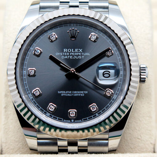 Rolex 126334 Datejust 41 with Slate Diamond Dial on Jubilee - Image 3