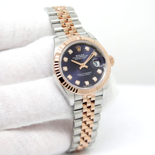 Rolex 279171 Datejust 18K/SS with Aubergine Diamond Dial on Jubilee