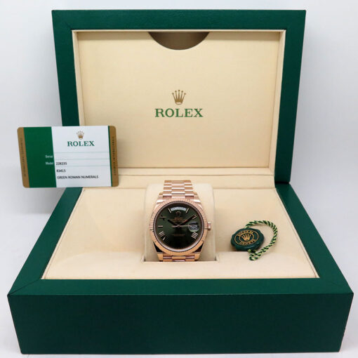 Rolex 228235 Day Date 40 18K Rose Gold with Olive Green Dial - Image 2