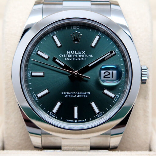 Rolex 126300 Datejust 41 with Mint Green Dial on Oyster - Image 3
