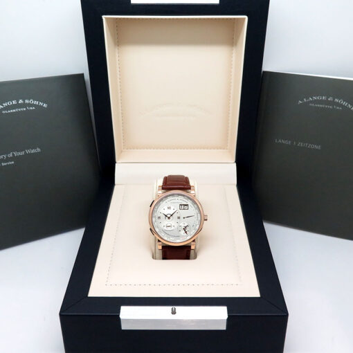 A. Lange & Sohne 136.032 Lange 1 Time Zone 18K Rose Gold with Silver Dial - Image 2