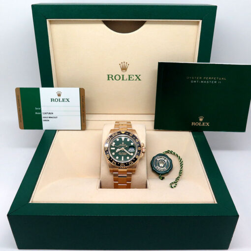 Rolex 116718LN GMT Master II 18K Yellow Gold with Green Dial - Image 2