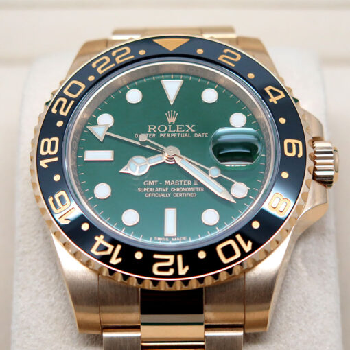 Rolex 116718LN GMT Master II 18K Yellow Gold with Green Dial - Image 3