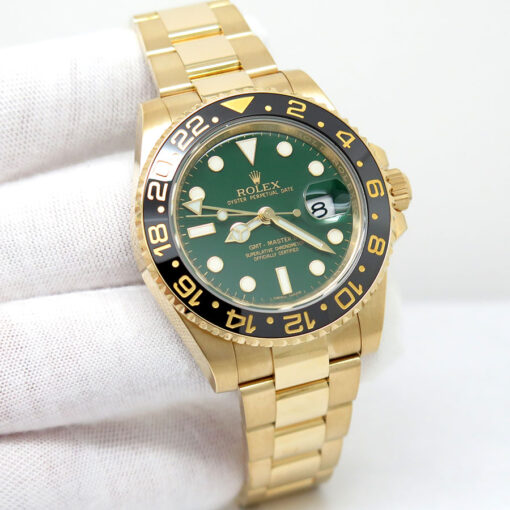Rolex 116718LN GMT Master II 18K Yellow Gold with Green Dial