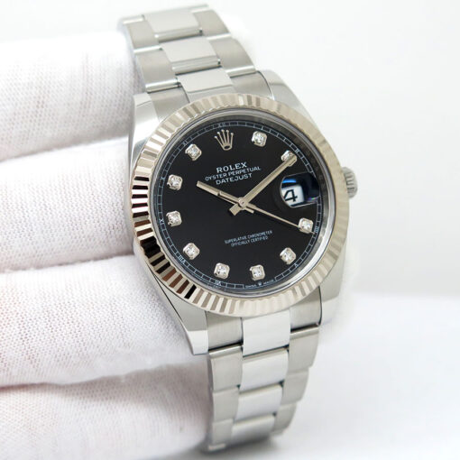 Rolex 126334 Datejust 41 with Black Diamond Dial on Oyster