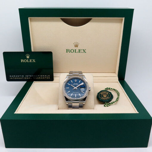 Rolex 126234 Datejust with Blue Fluted Motif Dial on Oyster - Image 2