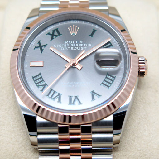 Rolex 126231 Datejust 18K/SS with Slate Roman Dial on Jubilee - Image 3