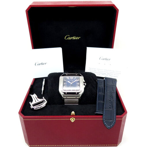 Alternative view of Cartier WSSA0071 Santos de Cartier Large with Blue Dial (New Model)