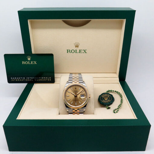 Rolex 126233 Datejust 18K/SS with Champagne Stick Dial on Jubilee - Image 2
