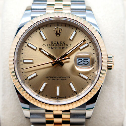 Rolex 126233 Datejust 18K/SS with Champagne Stick Dial on Jubilee - Image 3