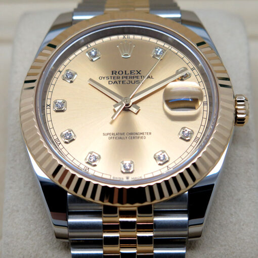 Rolex 126333 Datejust 41 18K/SS with Champagne Diamond Dial on Jubilee - Image 3