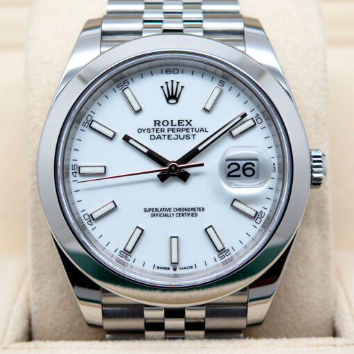 Rolex 126300 Datejust 41 with White Stick Dial on Jubilee - Image 3