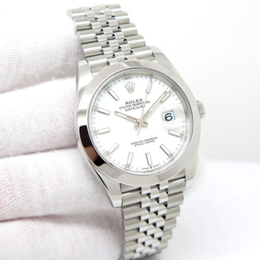 Rolex 126300 Datejust 41 with White Stick Dial on Jubilee