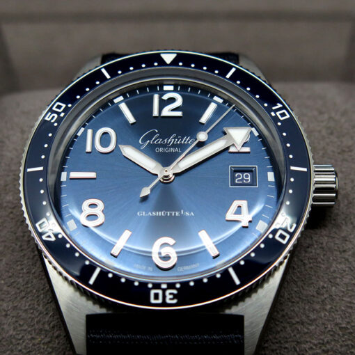 Glashutte SeaQ Original Automatic with Blue Dial on Strap - Image 3