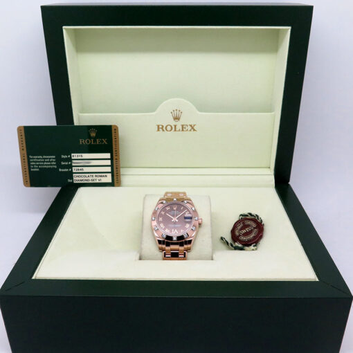 Rolex 81315 Datejust Pearlmaster with Chocolate Roman Diamond VI / Bezel - Image 2