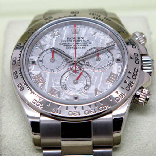Rolex 116509 Cosmograph Daytona 18K White Gold with Meteorite Roman Dial - Image 3