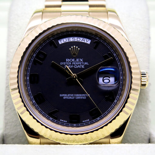 Rolex 218238 Day Date II 18K Yellow Gold with Dark Grey Arabic Dial - Image 3