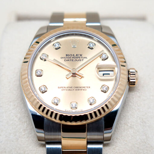 Rolex 178273 Datejust 18K/SS with Champagne Diamond Dial on Oyster - Image 3